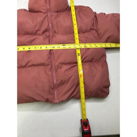 Fabletics Wander Cropped Puffer Jacket Coat Womens XS Cherry Mocha - Picture 5 of 7